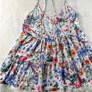 In Bloom by Jonquill Lace Tiered Babydoll Nighty LG White Pink Floral